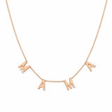 14K Gold Spaced MAMA Diamond Necklace