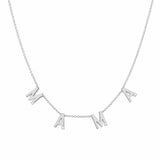 14K Gold Spaced MAMA Diamond Necklace