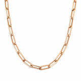 14K Gold Paper Clip Large Necklace