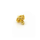 14K Gold Round Diamond Halo Stud Earrings