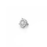 14K Gold Round Diamond Halo Stud Earrings