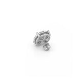 14K Gold Round Diamond Halo Stud Earrings
