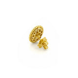 14K Gold Oval Cluster Beaded Stud Earrings
