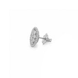 14K Gold Oval Cluster Beaded Stud Earrings