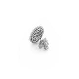 14K Gold Oval Cluster Beaded Stud Earrings