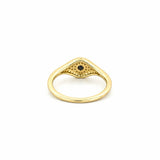 14K Gold Curved Evil Eye Diamond Pavé Band