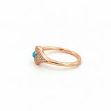 14K Gold Curved Evil Eye Diamond Pavé Band