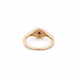 14K Gold Curved Evil Eye Diamond Pavé Band