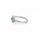 14K Gold Curved Evil Eye Diamond Pavé Band