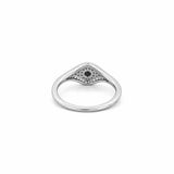 14K Gold Curved Evil Eye Diamond Pavé Band