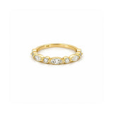 14K Gold Marquise and Round Diamond Single Prong Band