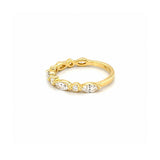 14K Gold Marquise and Round Diamond Single Prong Band