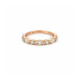 14K Gold Marquise and Round Diamond Single Prong Band