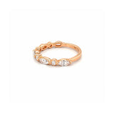 14K Gold Marquise and Round Diamond Single Prong Band