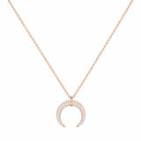 14K Gold Moon Diamond Pendant