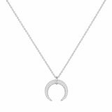 14K Gold Moon Diamond Pendant