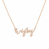 14K Gold Diamond Wifey Pendant