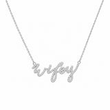 14K Gold Diamond Wifey Pendant