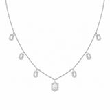 14K Gold Hexagon Cluster Diamond Necklace
