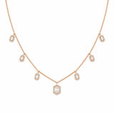 14K Gold Hexagon Cluster Diamond Necklace