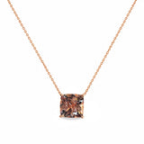 14K Gold 2.00 Carat Cushion Morganite Pendant