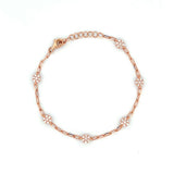 14K Gold Round Cluster Diamond by the Yard Paper Clip Bracelet