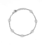 14K Gold Round Cluster Diamond by the Yard Paper Clip Bracelet