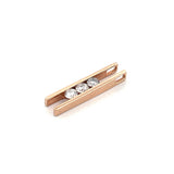 14K Gold Invisible Set Open Bar Pendant