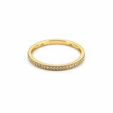 14K Gold Diamond Prong Set Beaded Band