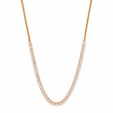 14K Gold Natural Diamond Half Tennis and Half Franco Chain Necklace