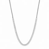 14K Gold Natural Diamond Half Tennis and Half Franco Chain Necklace
