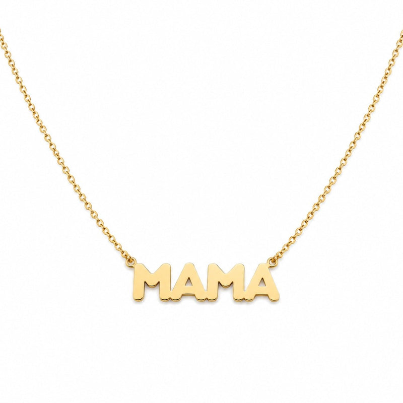 14k Gold Mama Necklace with Link Chain