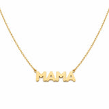 14k Gold Mama Necklace with Link Chain