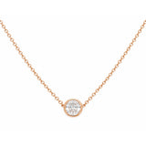 14K Gold Single Bezel Lab Grown 2.00 Carat Diamond Necklace