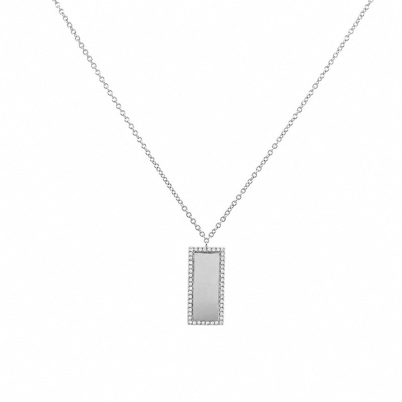 14K Gold Diamond Bar Necklace