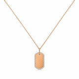 14K Gold Dog Tag Diamond Necklace
