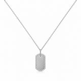14K Gold Dog Tag Diamond Necklace