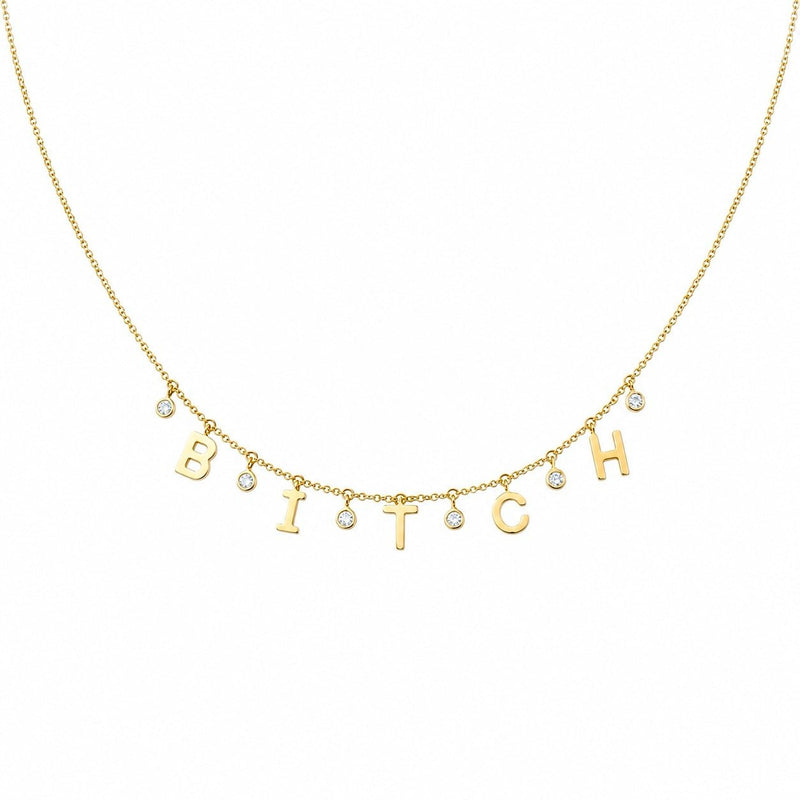14K Gold B Diamond Necklace