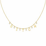 14K Gold B Diamond Necklace
