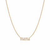 14K Gold Old English Mama Diamond Pendant
