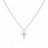 14K Gold Round Cross Diamond Necklace