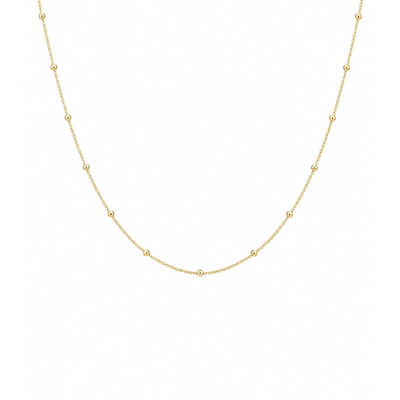 14K Gold Station Large Ball Necklace