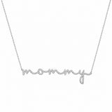 14K Gold Cursive Mommy Diamond Necklace