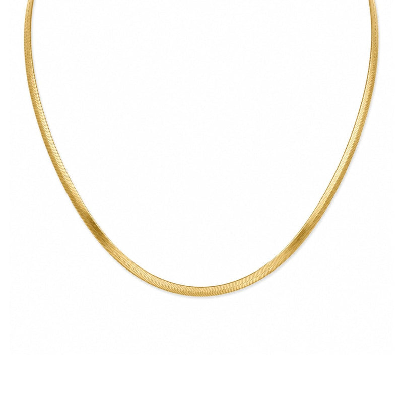 14K Yellow Gold 4MM Herringbone Chain