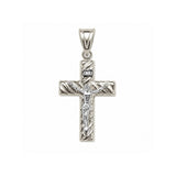14K Gold Two-Tone Braided Crucifix Pendant