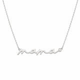 14K Gold Cursive Mama Diamond Pendant