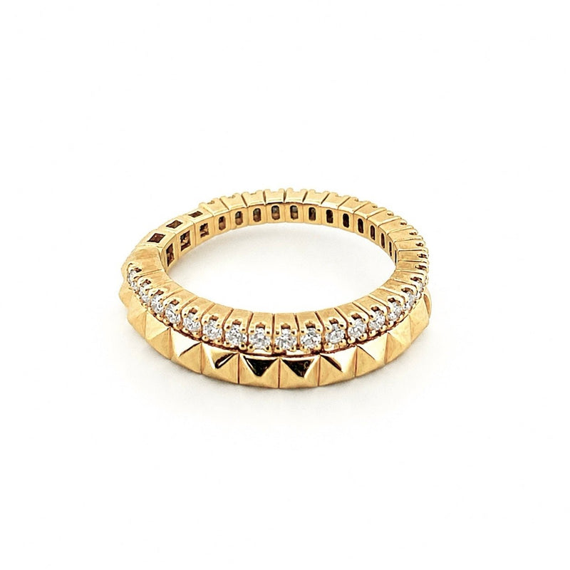 14K Gold Fully Adjustable Tennis Style and Studded Diamond Flexible Band