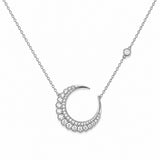 14K Gold Crescent Moon Diamond Pendant
