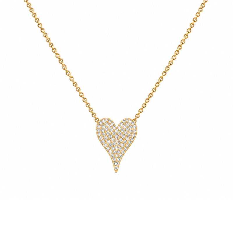 14K Gold Heart Diamond Necklace