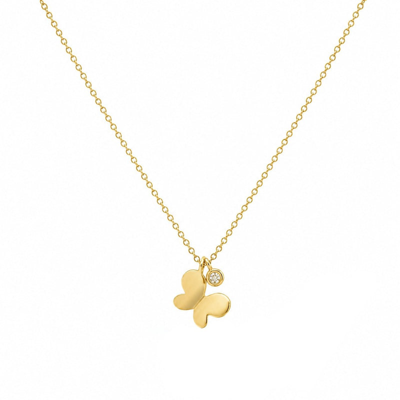 14K Gold Butterfly Necklace